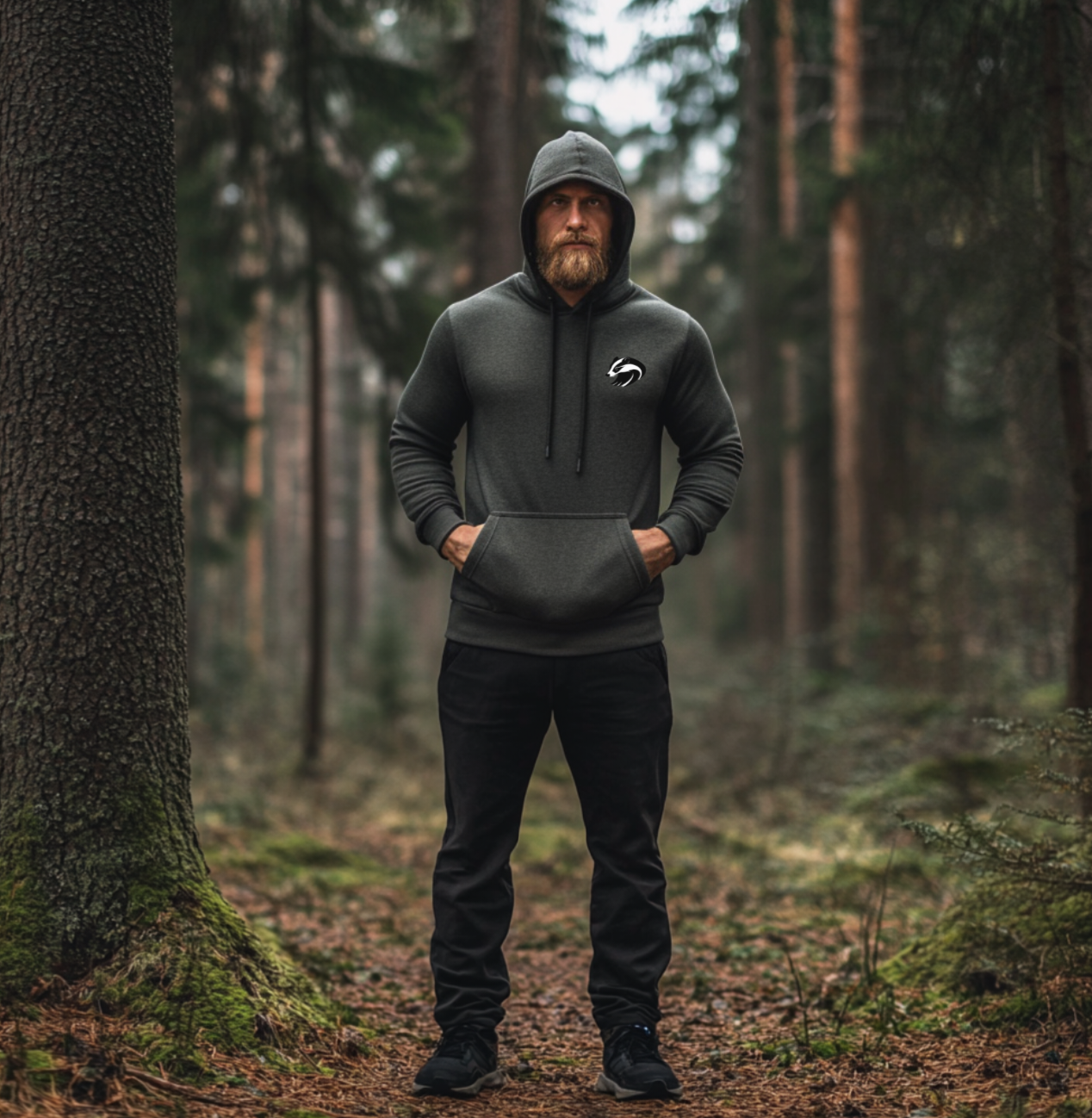 Hoodie Dachs dunkelgrau